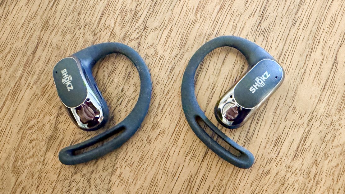 Shokz OpenFit Air on a table.