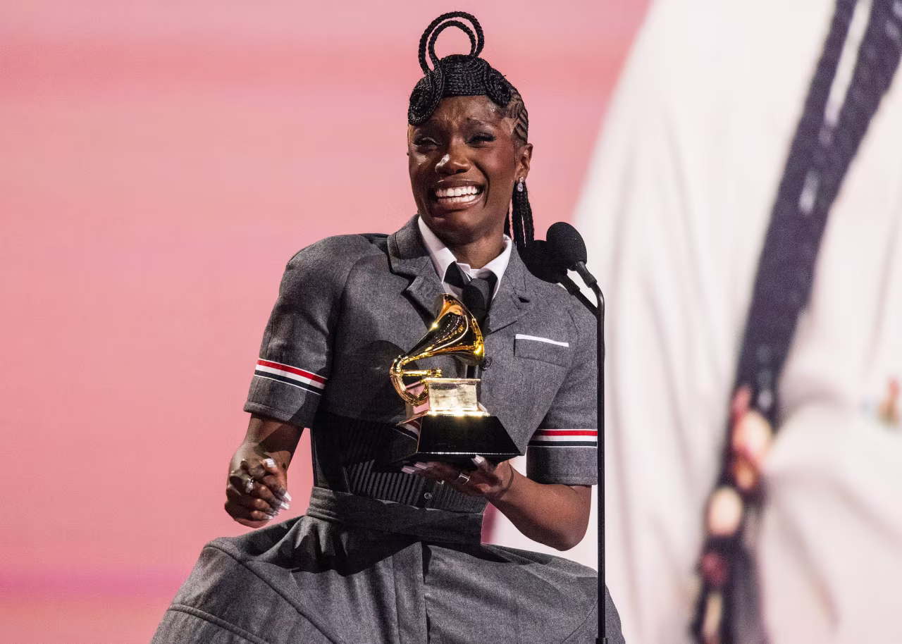 Doechii accepts the Grammy for best rap album (“Alligator Bites Never Heal”). She is only the third woman, after Lauryn Hill and Cardi B, to ever win in the category. During her <a  target="_top" href="/newspapers?url=https://www.cnn.com/entertainment/live-news/the-grammys-award-show-02-2-25#cm6od748g00153b6nv8sba29a">emotional acceptance speech</a>, she had some inspirational words for young Black girls who were watching. "Anything is possible,” she said. “Don’t allow anybody to project any stereotypes on you that tell you you can’t be here, that you’re too dark or that you’re not smart enough or that you’re too dramatic or you’re too loud. You are exactly who you need to be to be right where you are, and I am a testimony.”