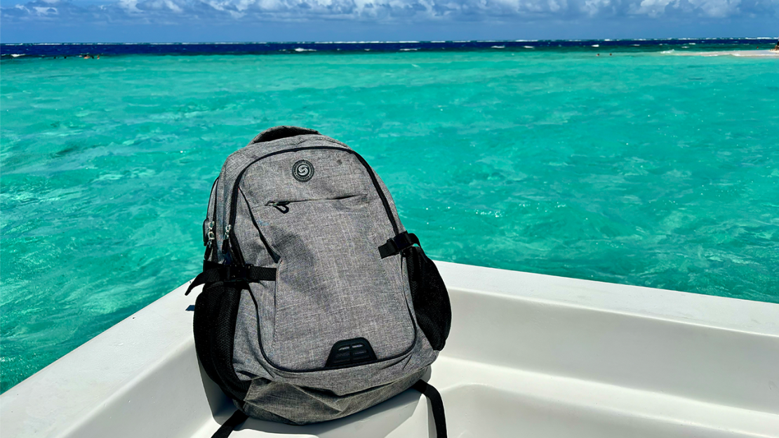 SHRRADOO Backpack on ocean