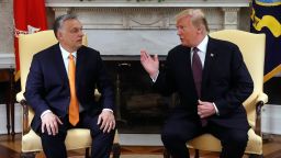 In this 2019 photo, then-President Donald Trump and Hungarian Prime Minister Viktor Orban meet in the Oval Office in Washington, DC. 