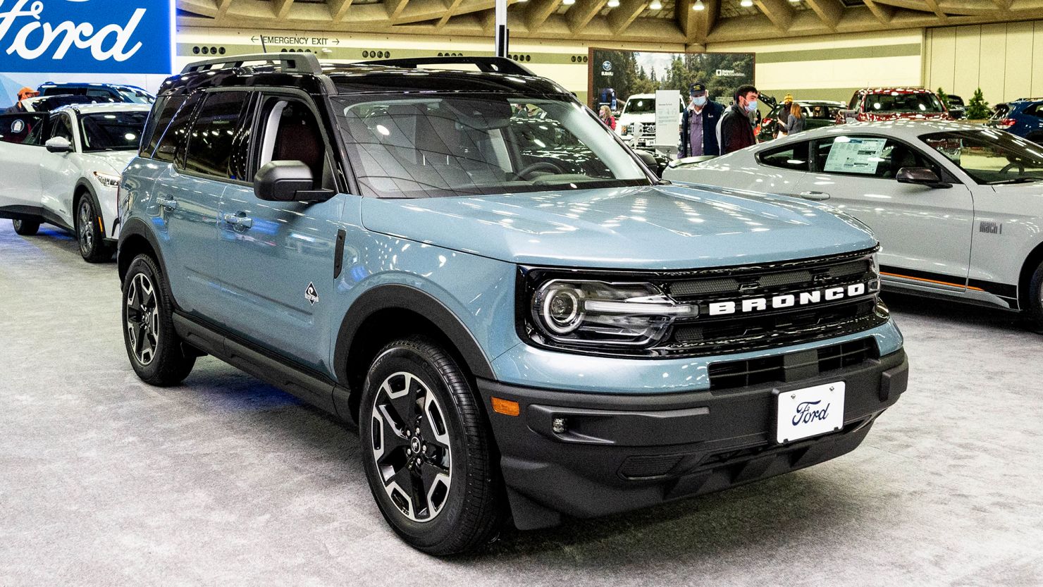 A 2022 Ford Bronco Sport displayed at the 2022 Maryland Auto Show.