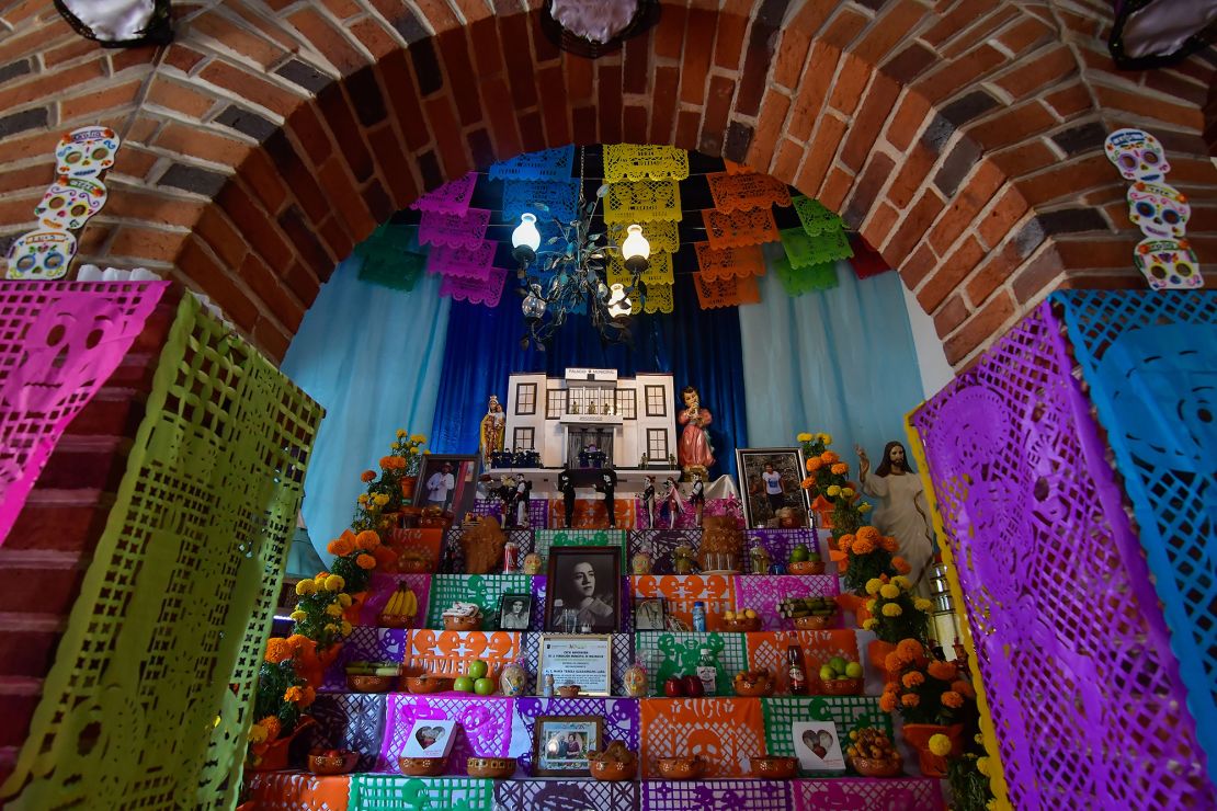 Residents of Malinalco in the State of Mexico install thematic offerings to the newly deceased loved ones who departed in the last year on October 31, 2022. These ofrendas are decorated with details like tastes, famous phrases, sports passions, hobbies and more.