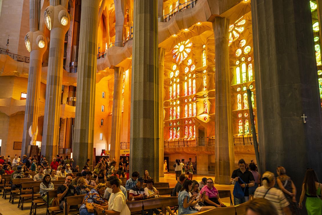 The Sagrada Familia Bascilica, another Gaudí design, is now only accepting pre-booked visitors.