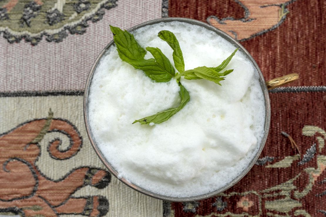 The drink is sometimes served with mint.