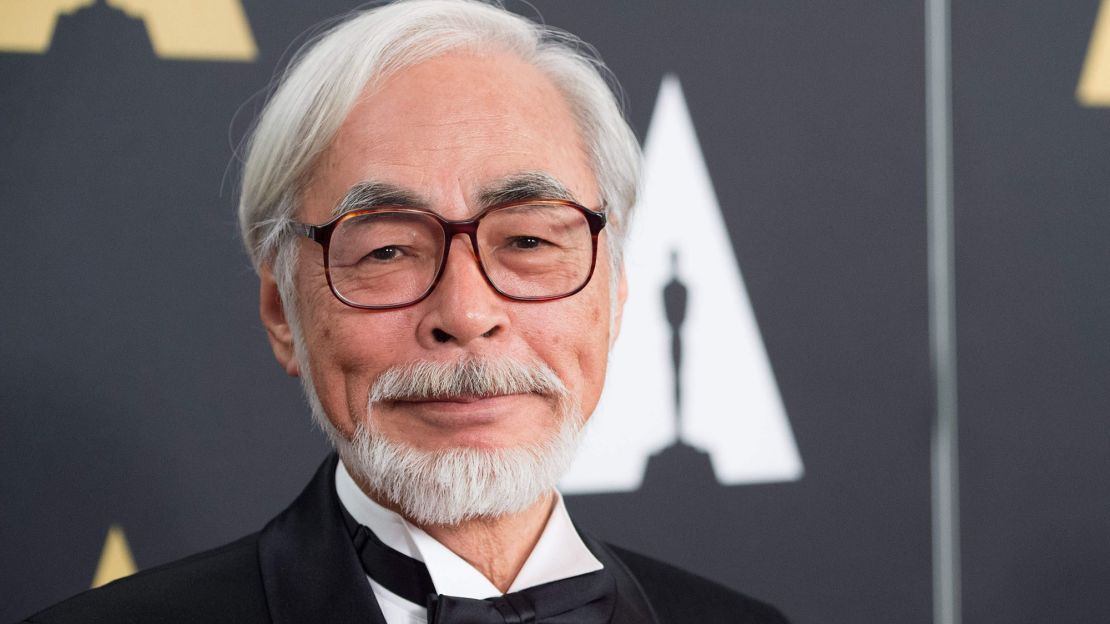 Hayao Miyazaki attends an award ceremony in Hollywood on November 8, 2014.