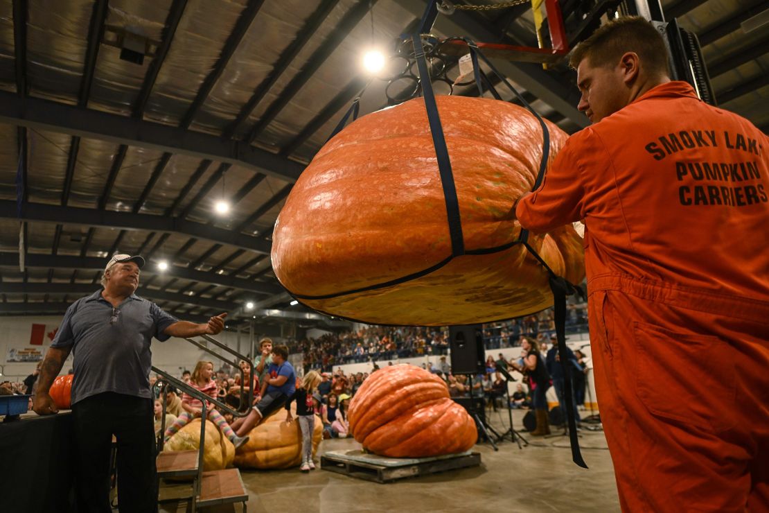 In the town of Smoky Lake, Alberta, the annual Great White North Pumpkin Festival includes an epic Pumpkin Weigh-Off contest. Last year's winner reportedly weighed 2,037.5 pounds.