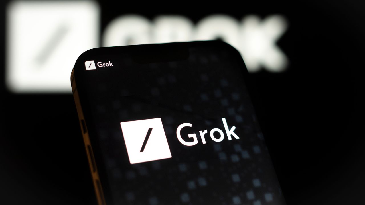 The Grok AI logo is seen in this photo illustration taken on 06 November, 2023.