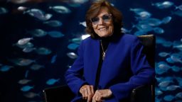 Mandatory Credit: Photo by KAI FOERSTERLING/EPA-EFE/Shutterstock (14186635b)
US oceanographer and biologist Sylvia Earle, named 'Hero of the Planet' in 1998 by 'TIME' magazine smiles during her visit to the Oceanografic museum inside the City of Arts and the Sciences in the coastal city of Valencia, eastern Spain, 06 November 2023. Earle is in Valencia to announce her latest projects.
US oceanographer and biologist Sylvia Earle visits Valencia, Spain - 06 Nov 2023