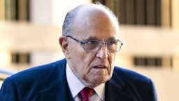 Rudy Giuliani arrives to the US District Court for his defamation case brought by two Fulton County election workers in Washington, DC, on December 15.