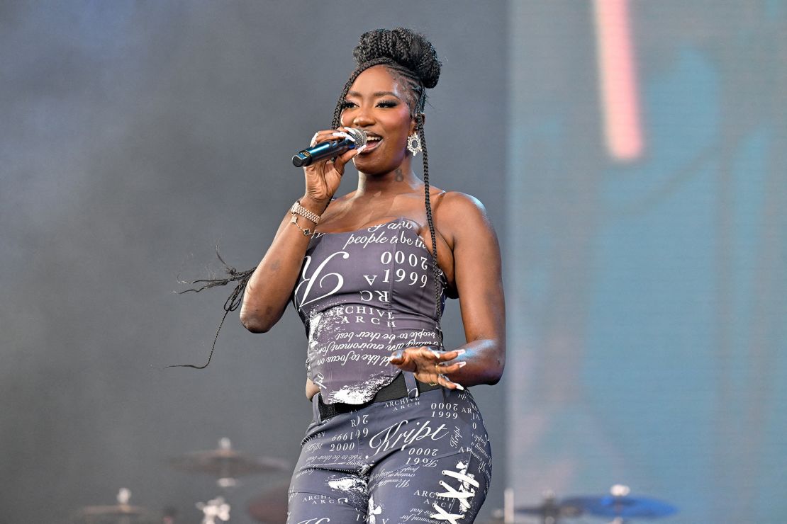 Aya Nakamura performing live on stage during festival Les Vieilles Charrues in Carhaix, France on July 14, 2023.