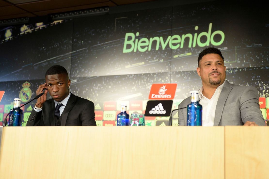 Vinícius, seen here in July 2018 with Ronaldo Nazário, is looking to emulate <em>O Fen?meno</em> and win the Ballon d'Or.