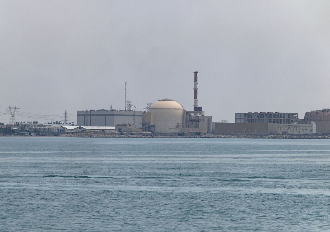 Iran's Bushehr nuclear power plant is seen from the Persian Gulf, on April 29, 2024.