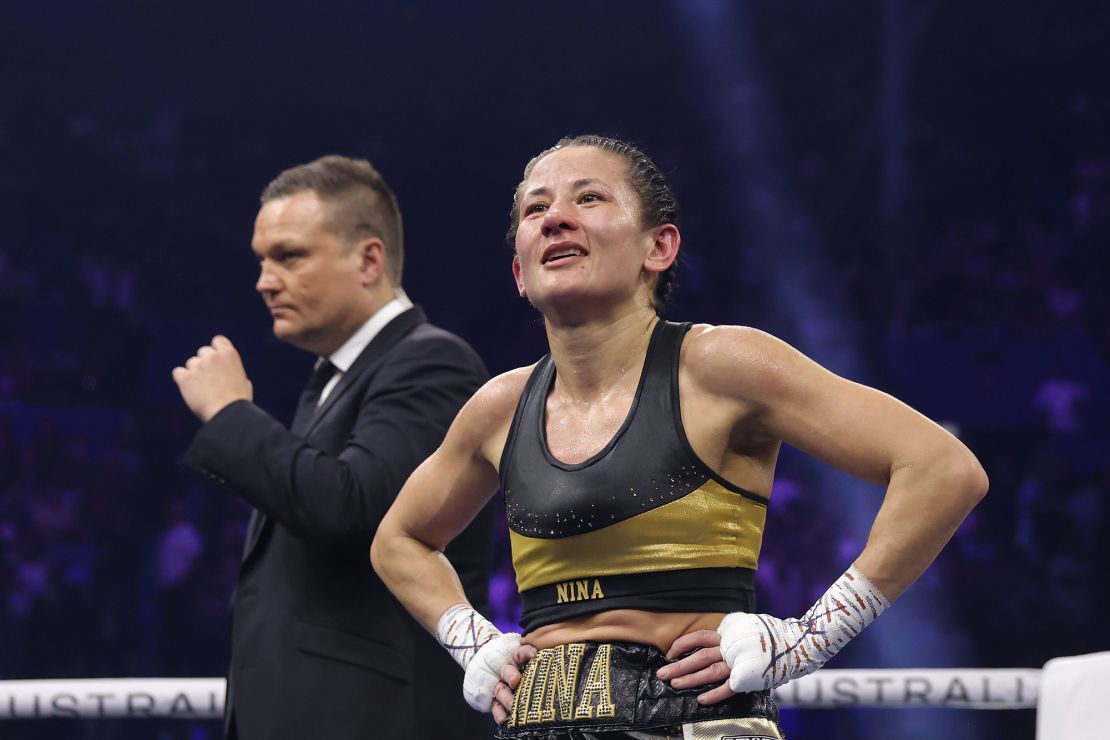 Nina Hughes was confused after being announced as the winner before the fight was awarded to Johnson.