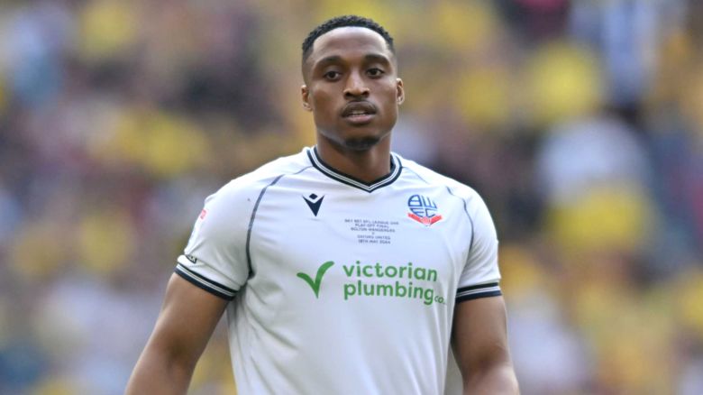 Victor Adeboyejo looking on during the Sky Bet League One Play-Off Final match between Bolton Wanderers and Oxford United at Wembley Stadium in London, England.