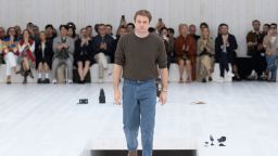 Mandatory Credit: Photo by ANDRE PAIN/EPA-EFE/Shutterstock (14552941cg)
British designer Jonathan Anderson enters the runway at the end of the presentation of the Spring/Summer 2025 Menswear Collection for Loewe fashion house during the Paris Fashion Week, in Paris, France, 22 June 2024. The presentation of the Men's collections runs from 18 to 23 June.
Loewe - Runway - Men Paris Fashion Week Spring/Summer 2025, France - 22 Jun 2024