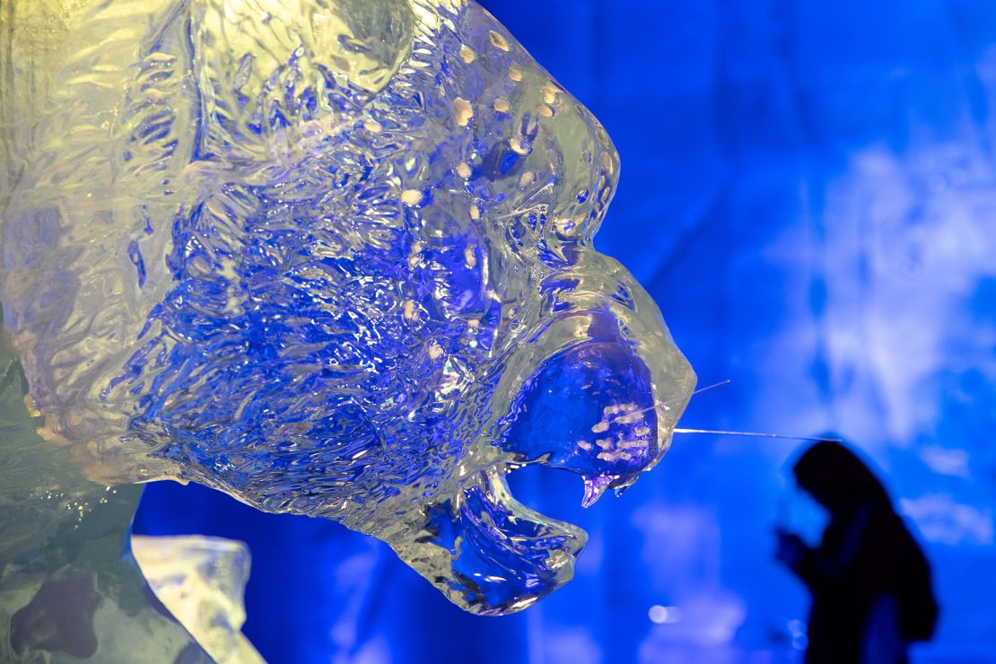 The ice used to make the park's sculptures is taken from the Songhua River.