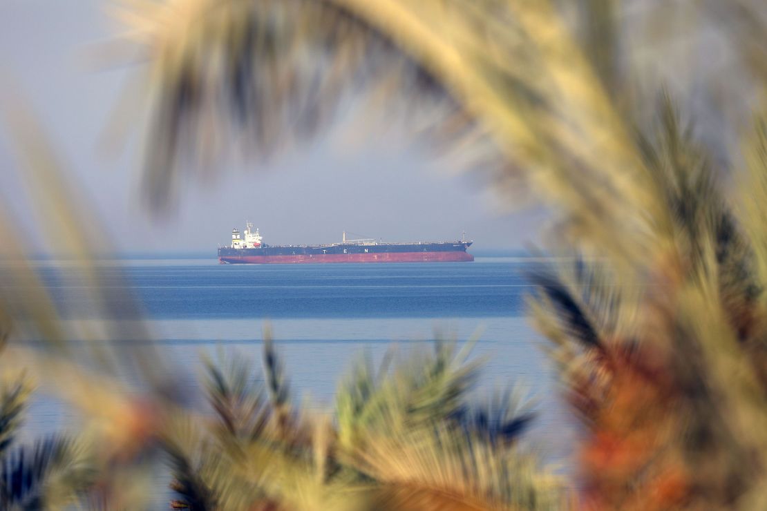 A ship sails through the Gulf of Suez in Egypt on July 18.