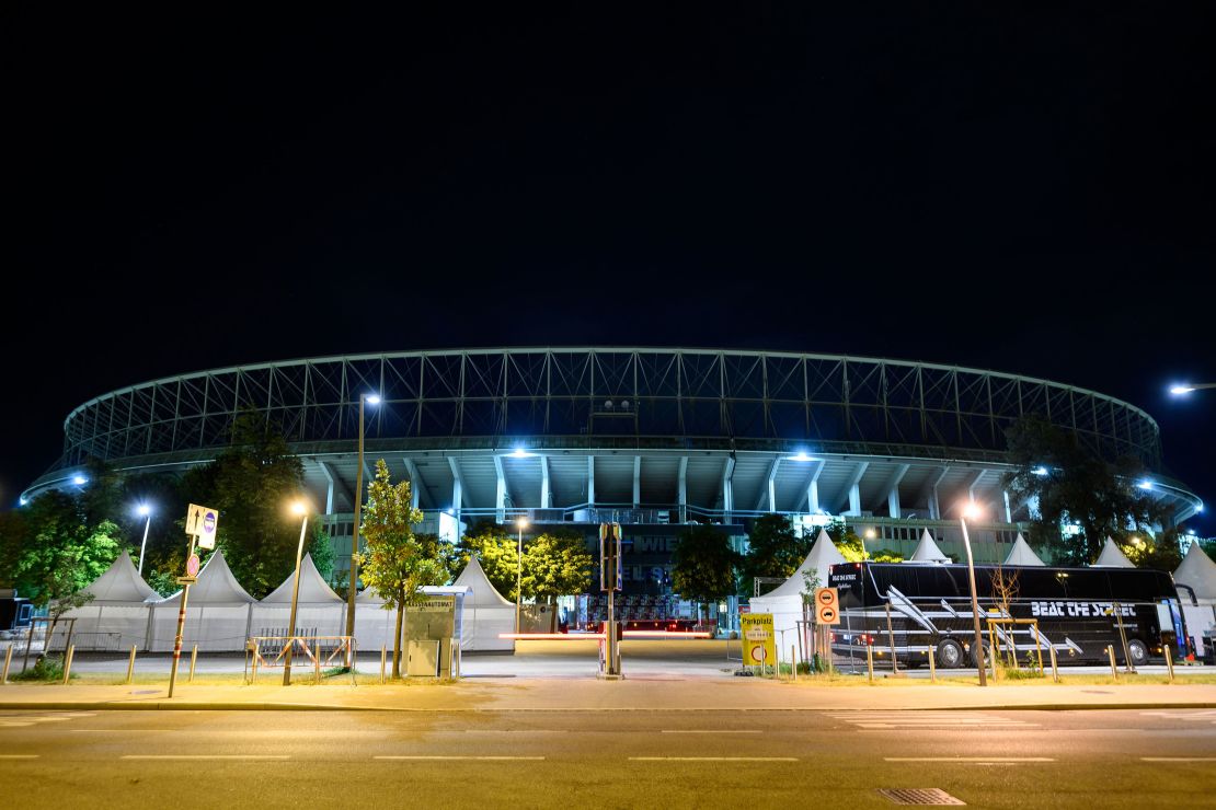 The Ernst Happel Stadium after the organizer canceled all three of Taylor Swift's concerts due to the risk of an attack in Vienna, Austria, on August 7, 2024.