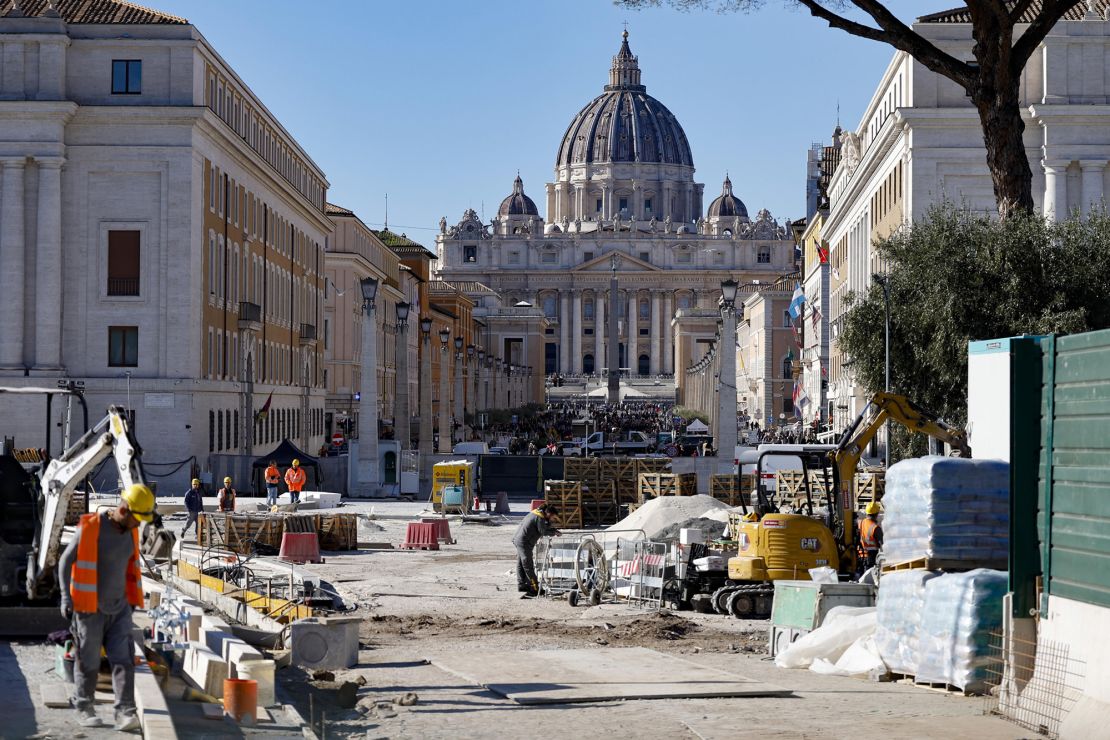 The widespread repair work has been playing havoc with Rome's road traffic.