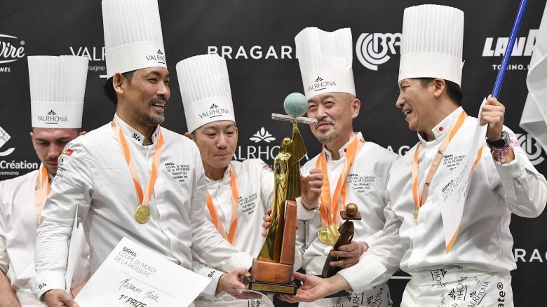Mandatory Credit: Photo by MOURAD ALLILI/SIPA/Shutterstock (15118538gt)
The Japanese team wins the pastry world cup ahead of the French during the 22nd edition of the International Catering, Hotel and Food Exhibition (SIRHA) at Eurexpo Chassieu on January 25, 2025
Pastry World Cup, Food Exhibition (SIRHA) - 25 Jan 2025