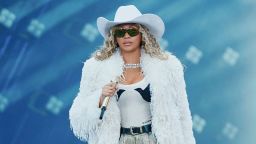 Beyoncé performing at London's Tottenham Hotspur Stadium on Monday during her Cowboy Carter tour.