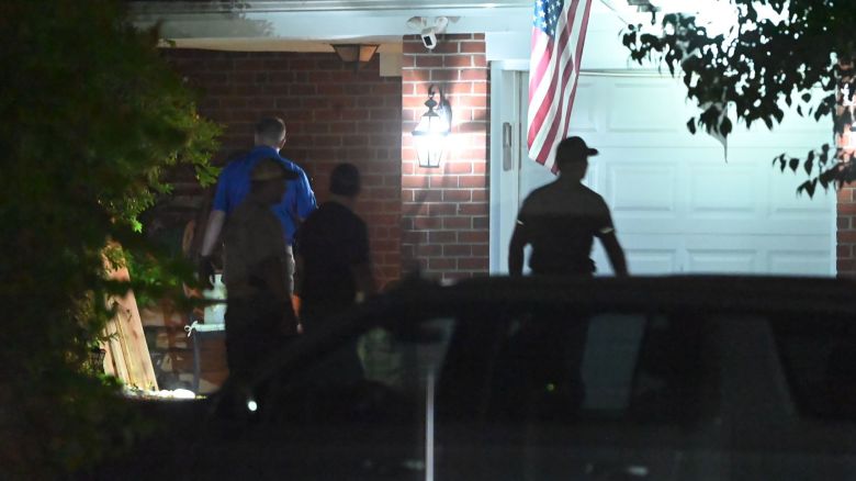 Mandatory Credit: Photo by Kyle Mazza/NurPhoto/Shutterstock (15361638aq)
The FBI and police raid the home of 31-year-old Kevin Krebs on Conestoga Road in Malvern, Pennsylvania, United States, on June 16, 2025. The FBI and law enforcement officials execute a search warrant, and devices are found as police search the home of Kevin Krebs, who is arrested for unlawfully carrying weapons at the 'No Kings' rally in West Chester over the weekend. Evidence is collected throughout the evening, and into the early morning hours of Tuesday afternoon, the bomb squad clears the residence. Several law enforcement officers go inside the home to assist with the evidence collection process.
FBI Raids Home Of Kevin Krebs After Arrest At Pennsylvania "No Kings Rally", Malvern, Pennsylvania, United States - 16 Jun 2025