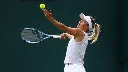 Mandatory Credit: Photo by Mark Greenwood/IPS/Shutterstock (15378057bd)
Yulia Putintseva (KAZ) Practices at Wimbledon ahead of the 2025 Championships
Wimbledon Championships 2025 AELTC, Saturday Practice, London, UK - 28/06/2025