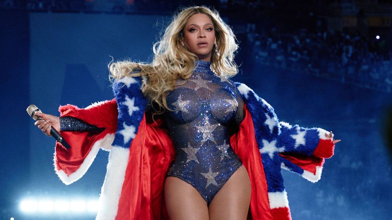 Beyoncé on stage at Northwest Stadium in Landover, MD, right outside Washington DC. In the first of two nights here on her COWBOY CARTER TOUR, she painted the stage mostly in the Nation's colors and delivered an enlightening near-three-hour performance to a capacity crowd. Beyoncé in concert, 'Cowboy Carter Tour', Northwest Stadium, Landover, Maryland, USA - 04 Jul 2025