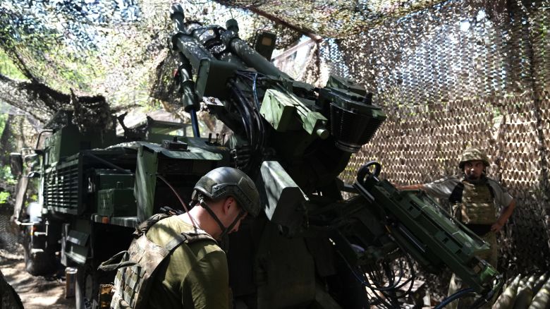 Soldiers from Division Cesar, artillery, 155th Brigade fire shells during battle in Pokrovsk Oblast region. The Ukrainian 155th Mechanized Brigade, transformed from an infantry unit into a mechanized one, has received French CAESAR 155 mm self-propelled howitzers, according to Operation Command West. Russian War on Ukraine: Artillery Unit Near Pokrovsk, Donestk, on July 20, 2025.