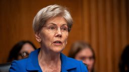 Sen. Elizabeth Warren at a Senate Banking, Housing, and Urban Affairs Committee confirmation hearing on September 4.