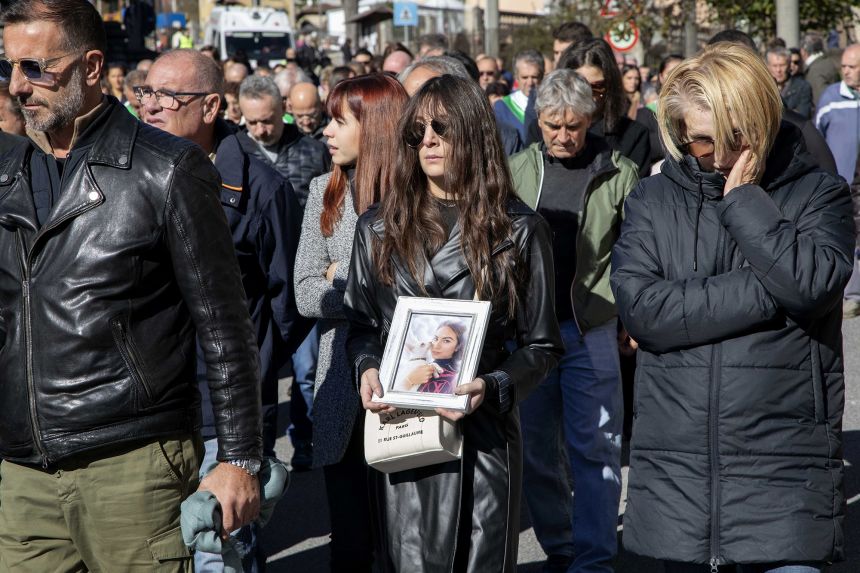 Mourners attend the funeral of 29-year-old entrepreneur and influencer Pamela Genini, who was murdered in Milan last month.