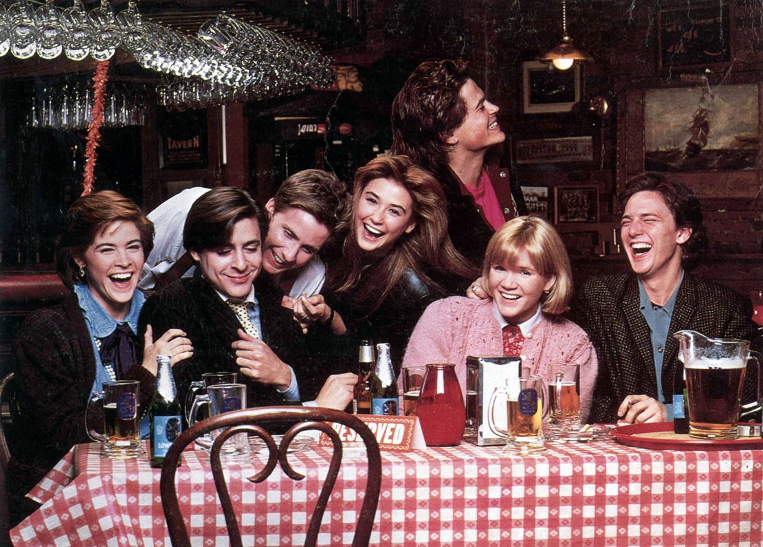 Ally Sheedy, Judd Nelson, Emilio Estevez, Demi Moore, Rob Lowe, Mare Winningham and Andrew McCarthy in "St. Elmo's Fire." Unlike most of the Brat Pack movies, it wasn't written or directed by John Hughes.