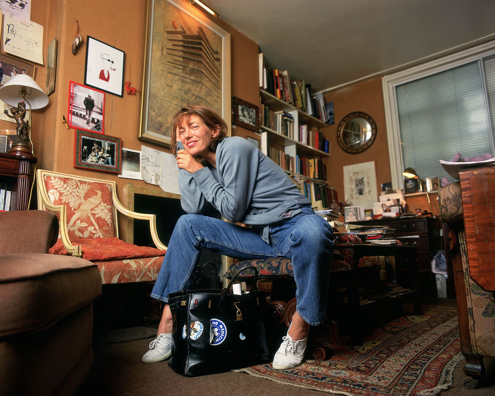 Jane Birkin at her mother's house in London in 1996.