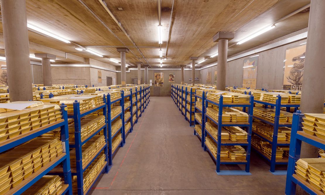 Gold bars stored at the Bank of England, pictured in 2013.