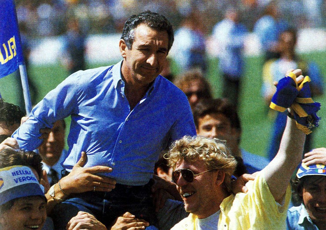 Bagnoli is seen as a "mythical, legendary figure" by Verona fans after winning the Serie A title, according to Haugh.