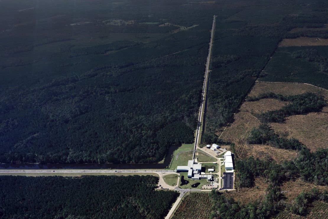 The Laser Interferometer Gravitational-wave Observatory (LIGO) in Livingston, Louisiana, is one of two identical instruments that astronomers have used to make the observation.