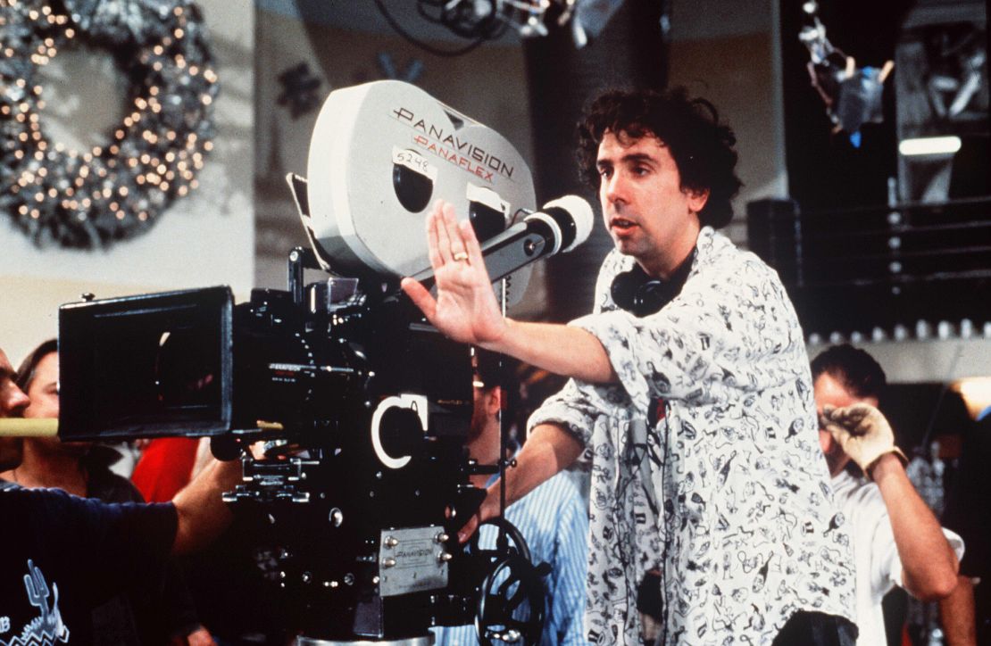 Tim Burton on the set of 