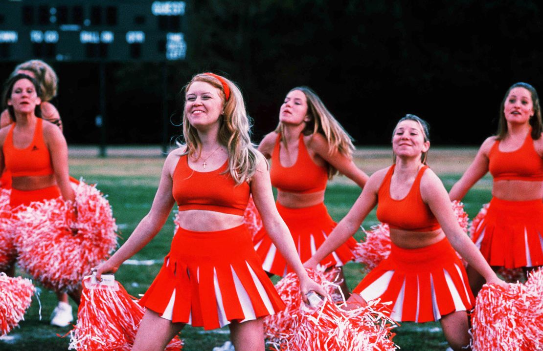 Throughout the film Megan’s pom-poms were a symbol of her power, Babbit said. “I wanted her to use her feminine superpower — which is her cheerleading — to save the butch,” she explained.