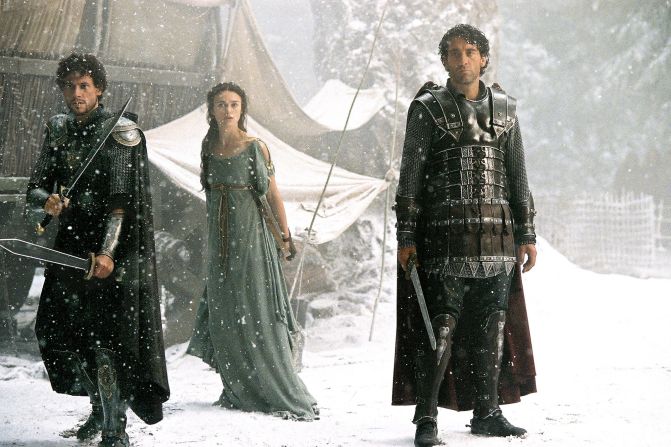 <strong>Modern man: </strong>Clive Owen (right) played Arthur in the 2004 film of the same name. Keira Knghtley played his wife, Guinevere.