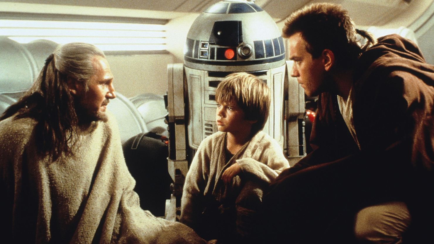 Liam Neeson, Jake Lloyd and Ewan McGregor in "Star Wars: Episode I - The Phantom Menace," released in 1999.