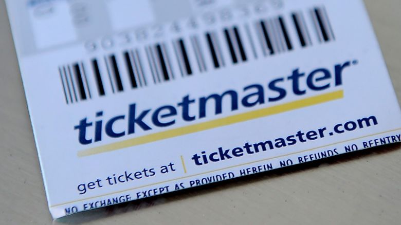 A photo of a Ticketmaster ticket in Los Angeles, California, February 12, 2009.