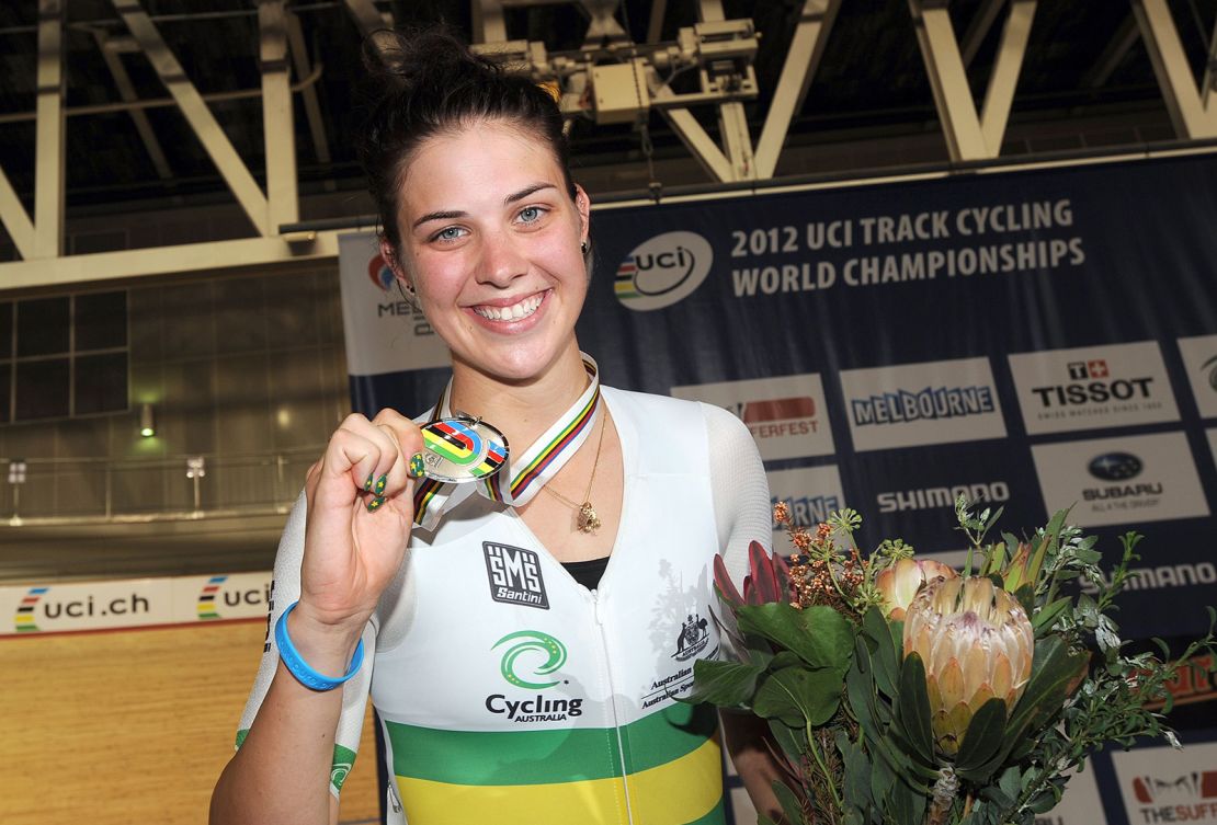 Melissa Hoskins at the Uci Track Cycling World Championships in Melbourne, Australia in 2012. She died in December 2023.