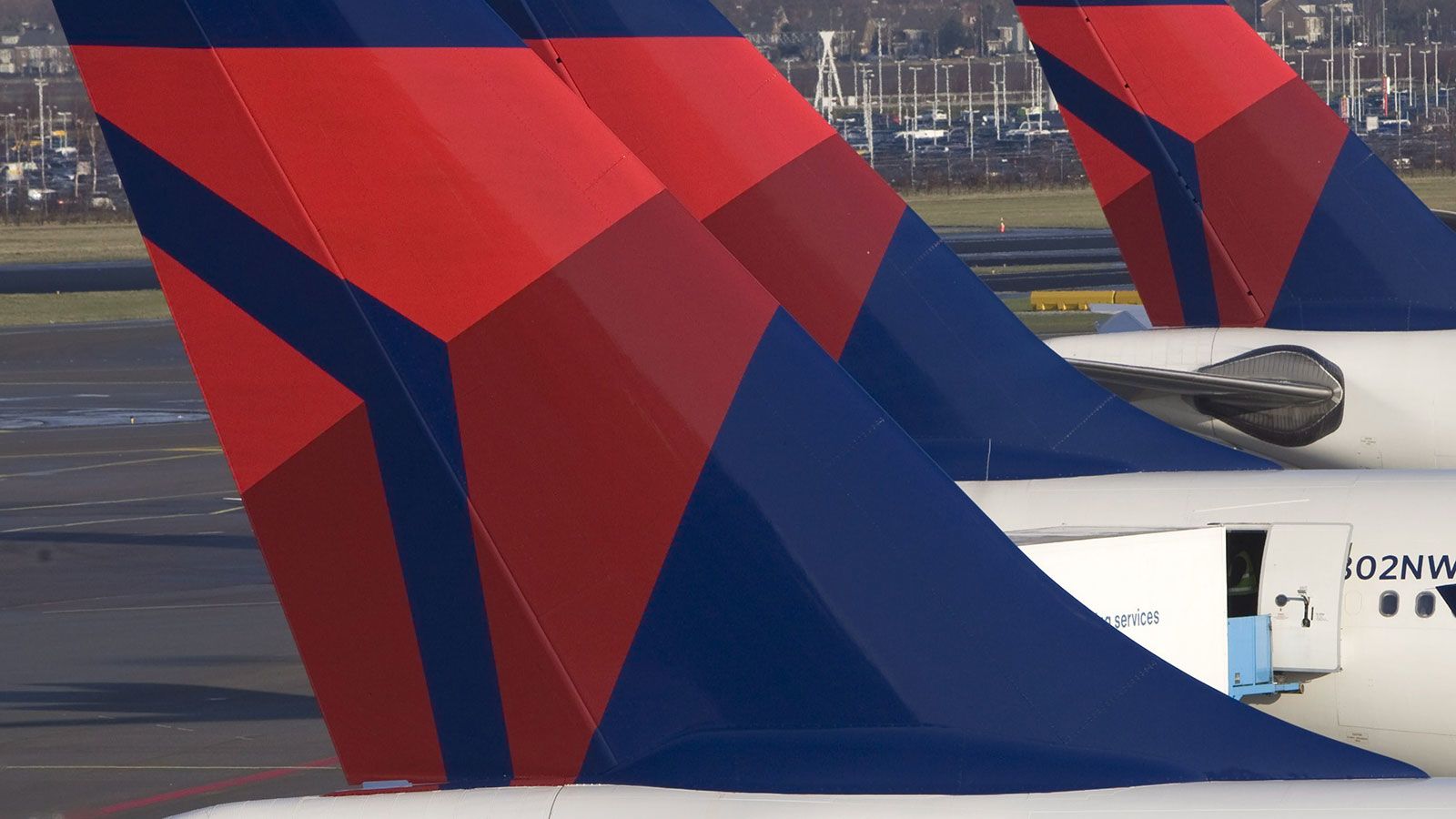 Delta Air LInes planes at Schiphol Airport near Amsterdam are shown in this file photo.