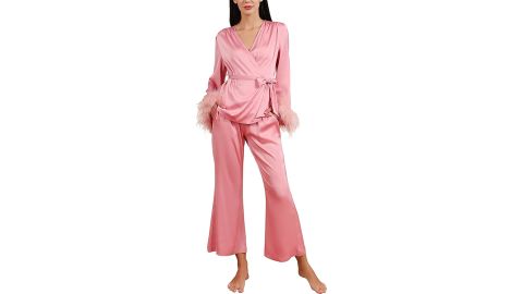 Underlined silk pajama set