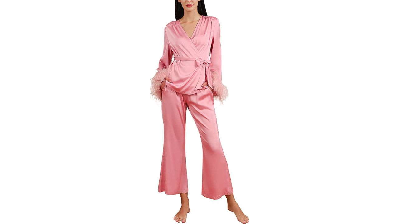  Womens 2 Piece Loungewear Sets V Neck Ribbed Knit Wide Leg  Sweater Set Sweatsuit Pink Small : Clothing, Shoes & Jewelry