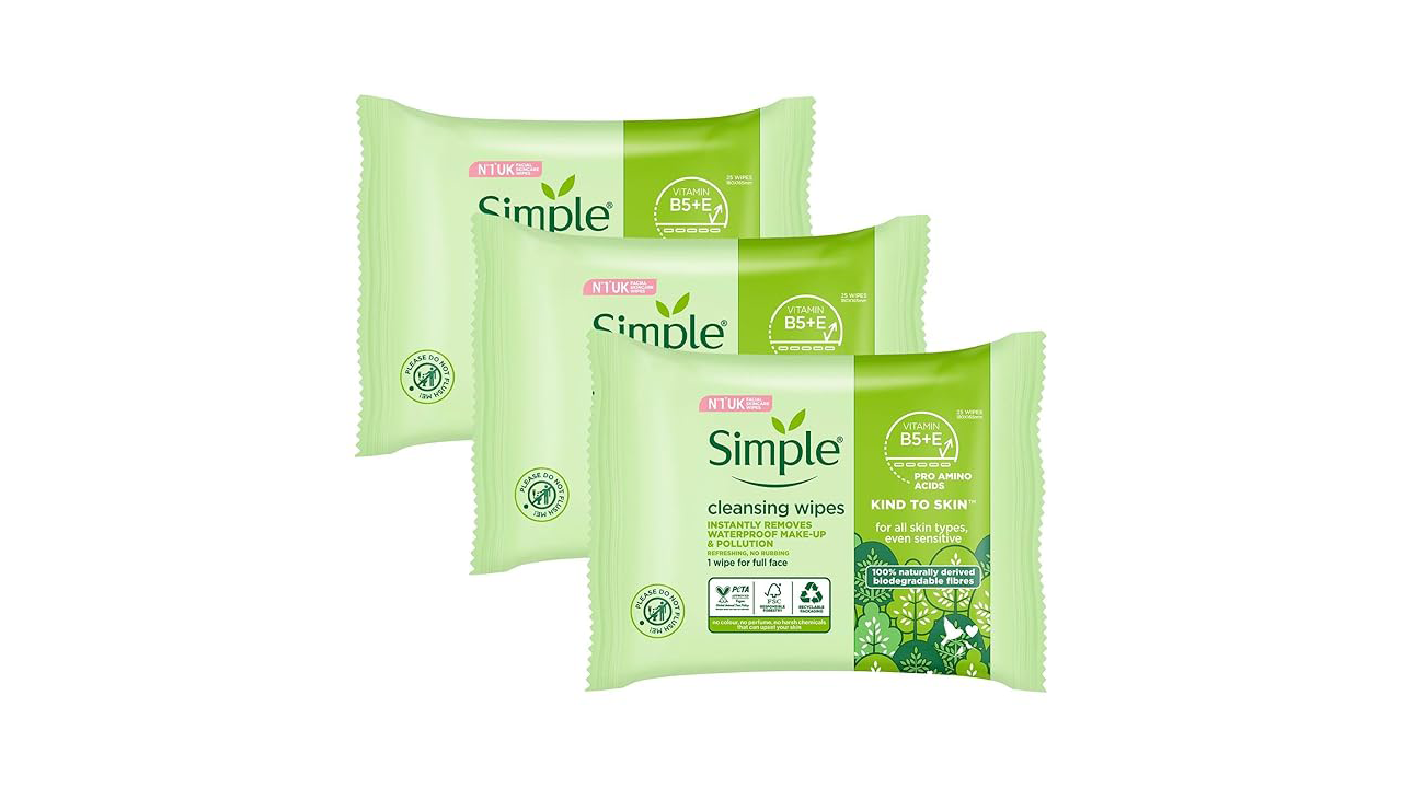 Simple Kind To Skin 25 Cleansing Facial Wipes (3 pack)