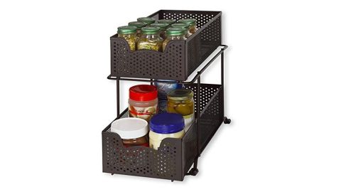 SimpleHouseware 2-Tier Sliding Cabinet Basket