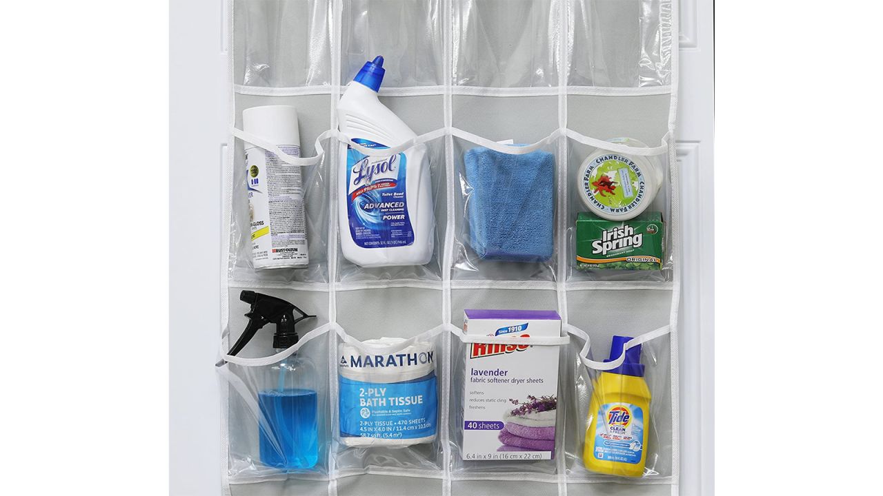 Simple Houseware 24 Pockets Large Clear Pockets Over The Door Hanging Shoe Organizer