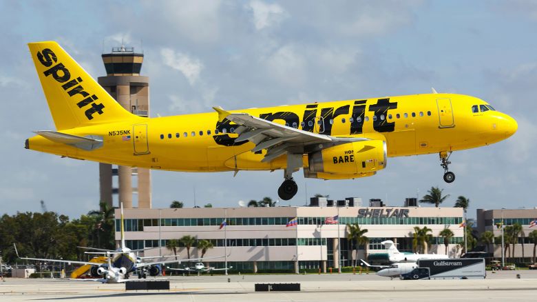 Fort Lauderdale, USA - 06. April 2019: Spirit Airbus A319 airplane at Fort Lauderdale Hollywood international airport (FTL) in the United States.