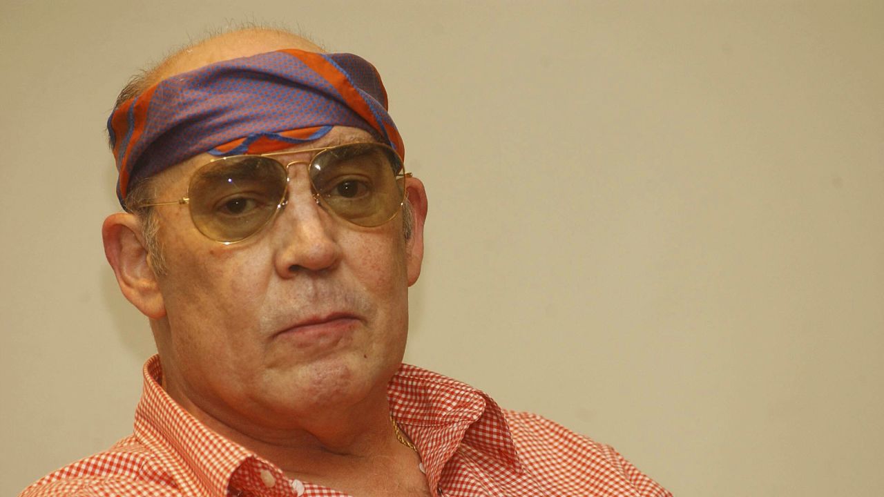 Hunter S. Thompson signs copies of his recently published memoir 'Kingdom of Fear—Loathsome Secrets of a Star Crossed Child' at Barnes and Noble in New York City on February 3, 2003.